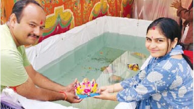 आज से 2 दिन तक होगा गणेश प्रतिमाओं का विसर्जन निगम ने लगाए शामियाने, घर घर में स्थापित गणेशजी की प्रतिमा का होगा संग्रहण