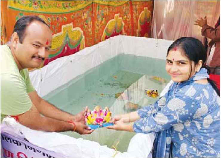 आज से 2 दिन तक होगा गणेश प्रतिमाओं का विसर्जन निगम ने लगाए शामियाने, घर घर में स्थापित गणेशजी की प्रतिमा का होगा संग्रहण