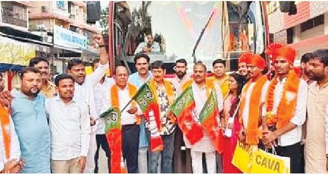 भाजपा के बाइक राइडर्स को गुजरात के लिए रवाना किया