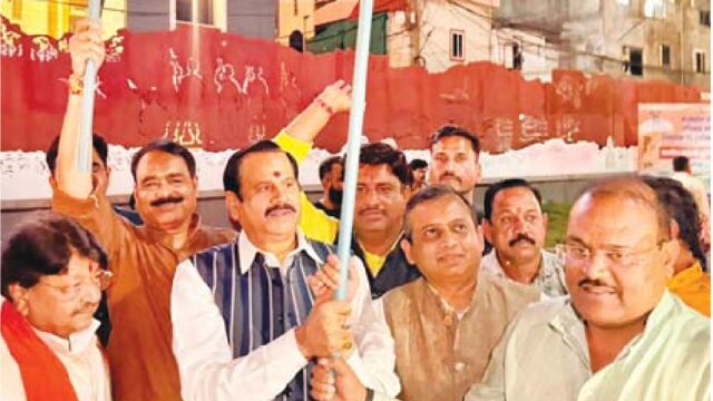 भाजपा के राष्ट्रीय अध्यक्ष के पहले रैली मार्ग का निरीक्षण