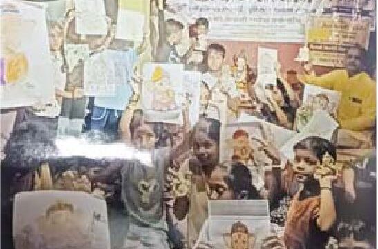 बच्चों ने सीखा प्रतिमा बनाना