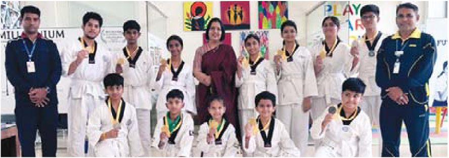 द मिलेनियम स्कूल को राज्य ताइक्वांडो स्पर्धा में 12 पदक
