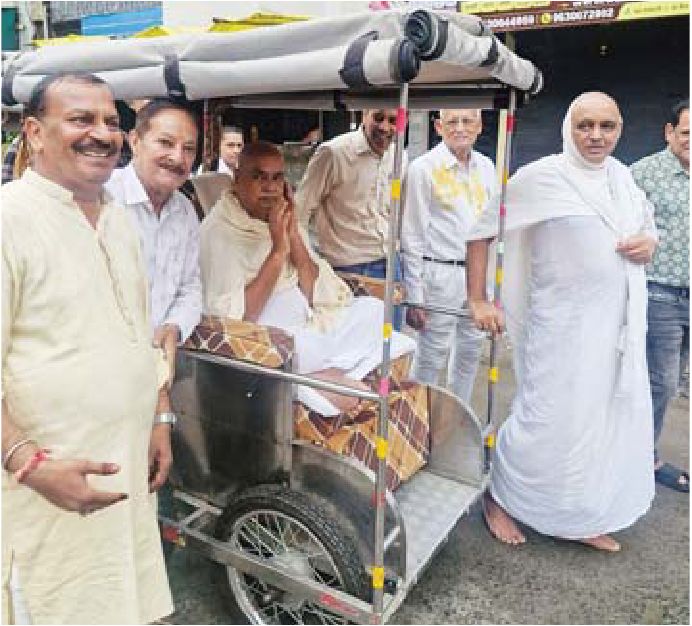 केशरी वाटिका से संत की गुमाश्ता नगर में अगवानी