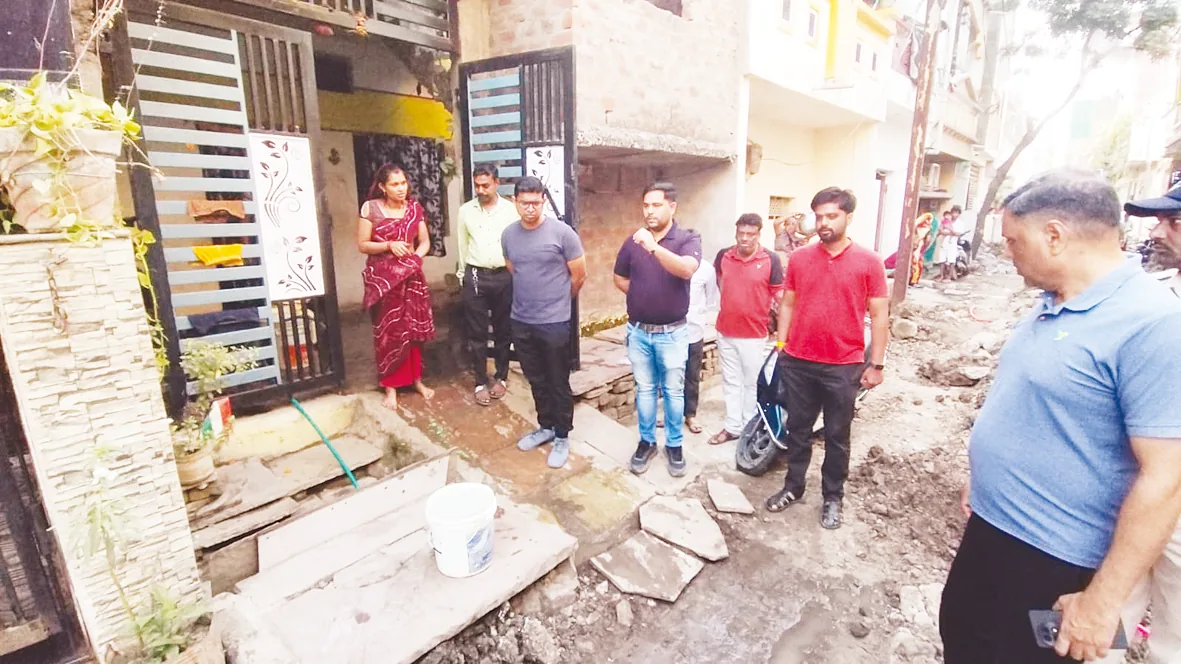 भागीरथपुरा में पानी-ड्रेनेज की नई लाइन डालने का काम हुआ पूरा