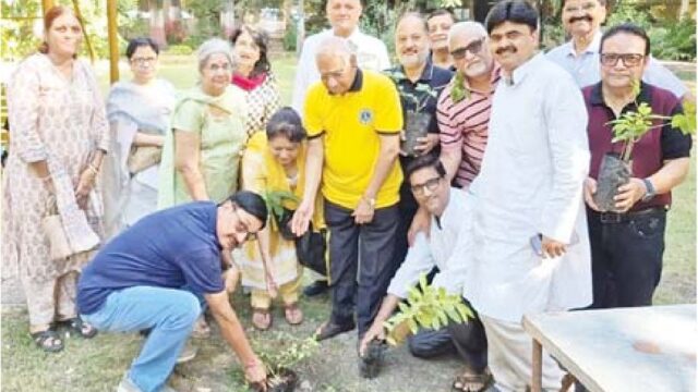 बैकुण्ठधाम में पौधारोपण