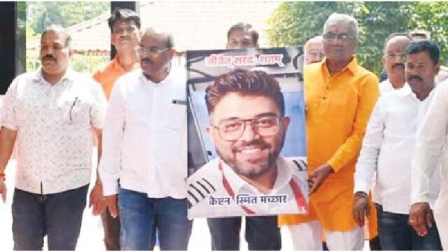 बप्पा के समक्ष कैप्टन स्मित मछार की लम्बी उम्र की कामना
