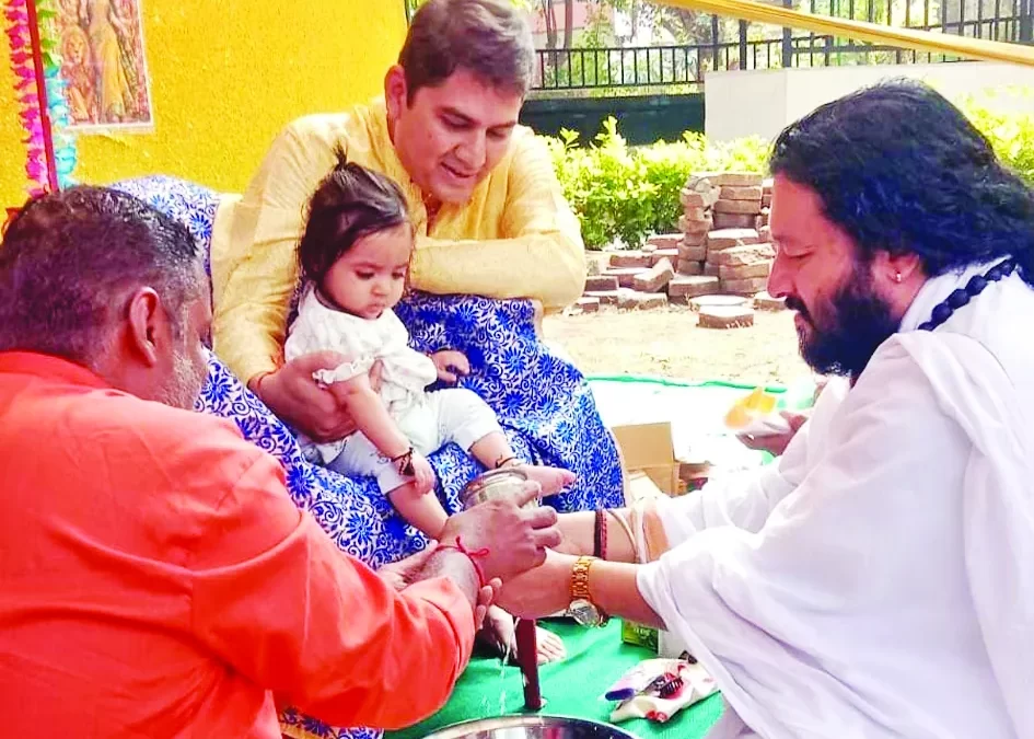 भाजपा नेता यादव ने किया कन्या पूजन