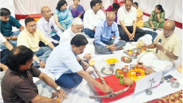 जत्रा के लिए भूमिपूजन किया