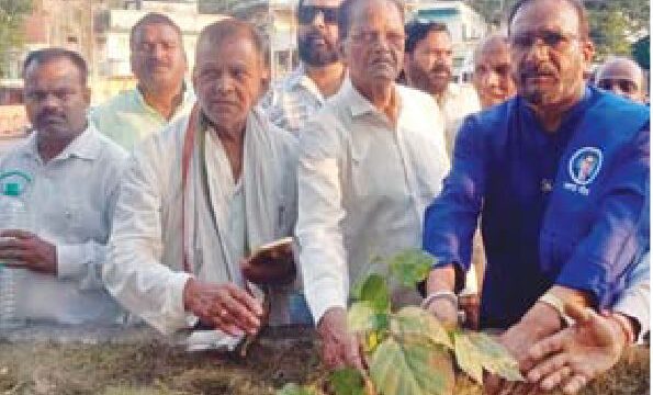 कामगार संघ ने किया स्मृति में पौधारोपण