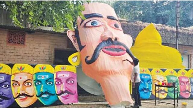 रावण के दस मुख तैयार, अब बनेगी लंका