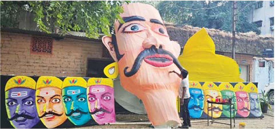 रावण के दस मुख तैयार, अब बनेगी लंका